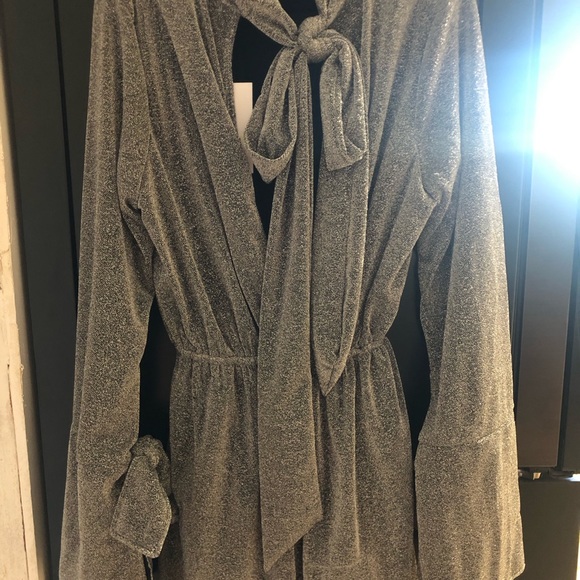 NWT MLM Label Silver Lurex Sintra Romper - Picture 6 of 8